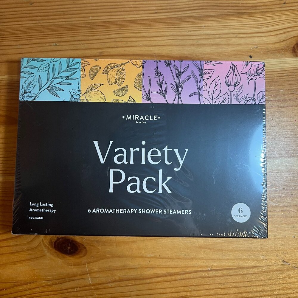 Miracle Made® Variety Pack w/Dried Flowers Aromatherapy Shower Steamers -6 Table